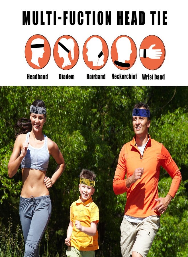 ONEYE 6 Pack Sport Head Ties Unisex Tie Headbands Tie Back Bandanas Workout Hair Band Athletic Sweatbands for Tennis Ninja Karate Running Basketball Yoga - Image 5